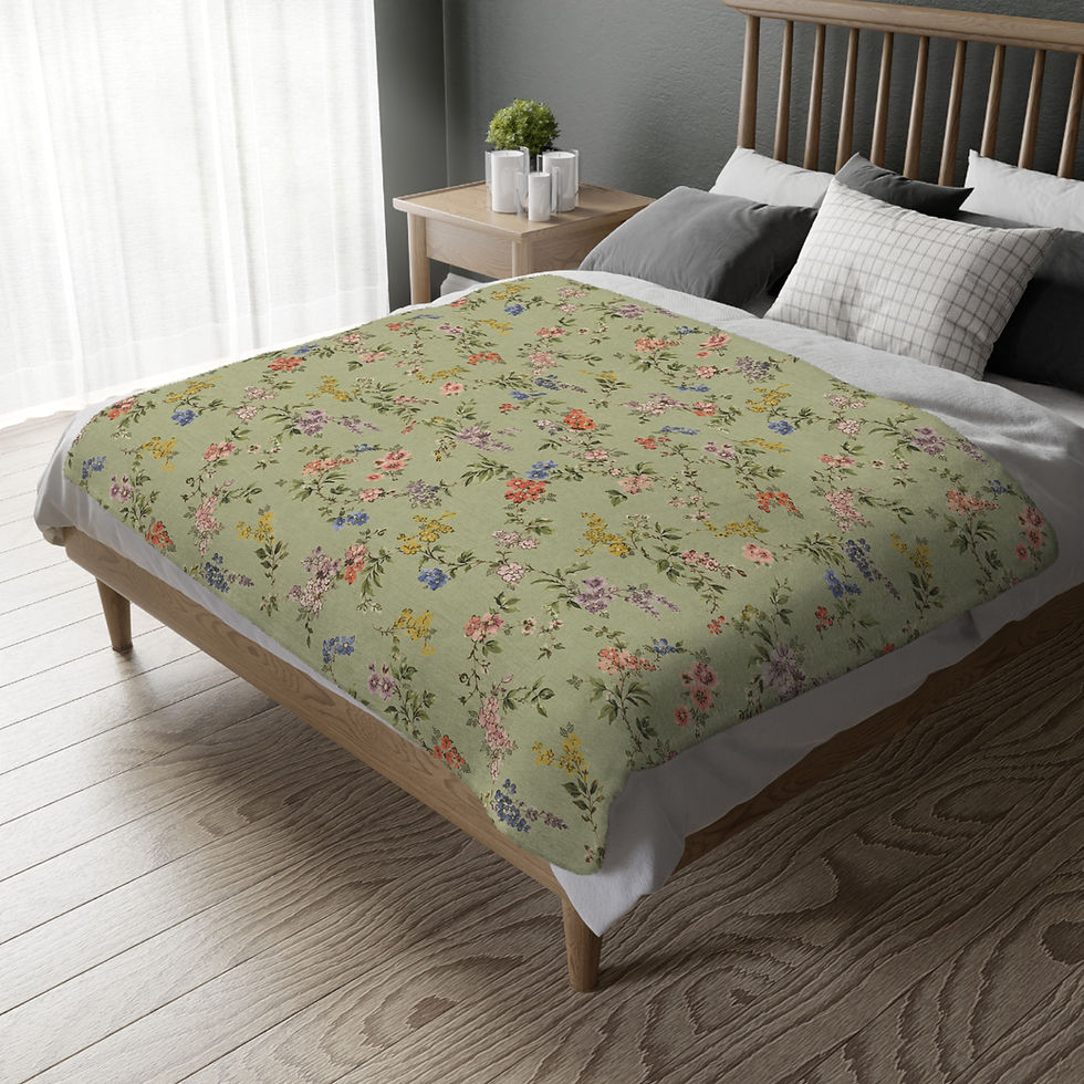 Thumbnail: Muted Meadow Reverie Velveteen Blanket 