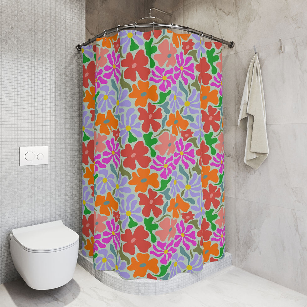 Thumbnail: Sunset Flower Power Shower Curtain 