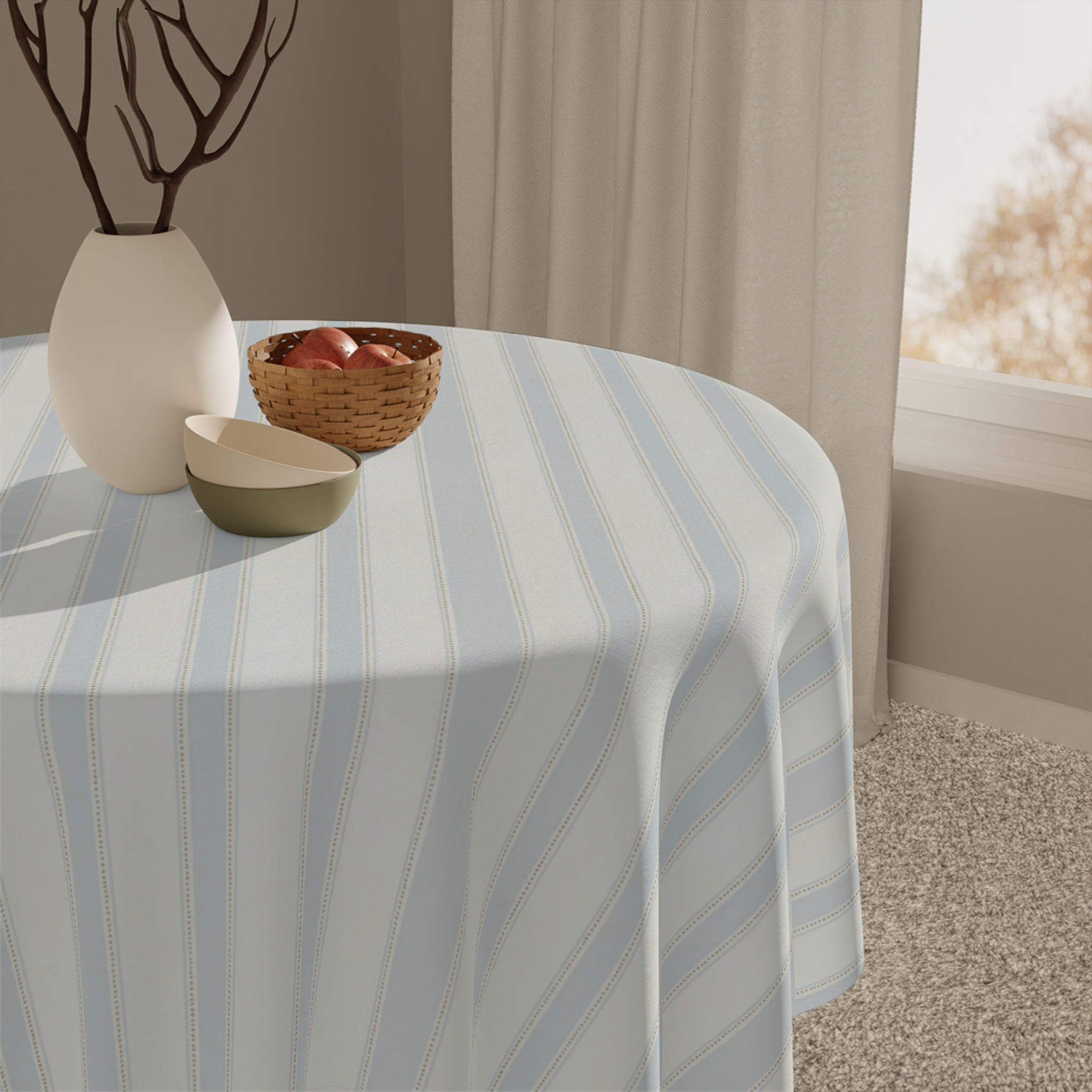 Coastal Heritage Stripe Tablecloth 