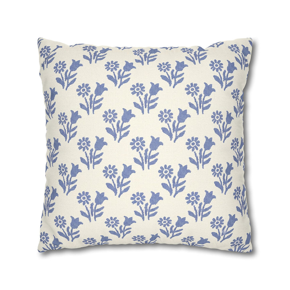Thumbnail: Grandmillennial Periwinkle Blossom Pillow Cover