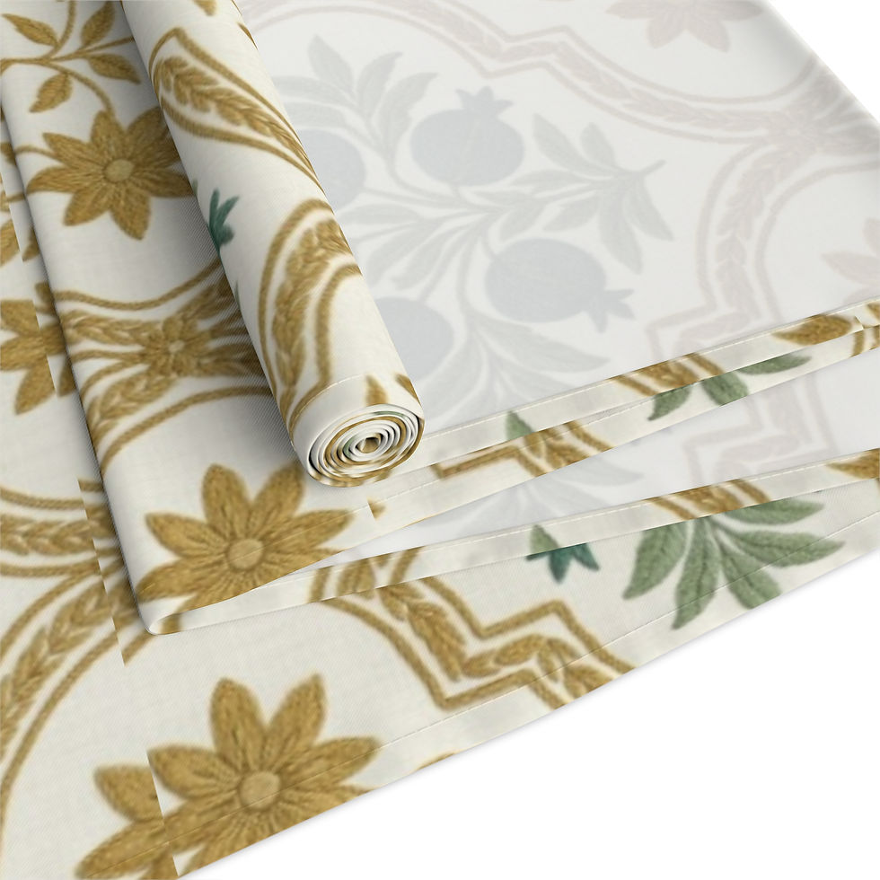 Thumbnail: Vintage Ogee Botanical Pomegranate Table Runner