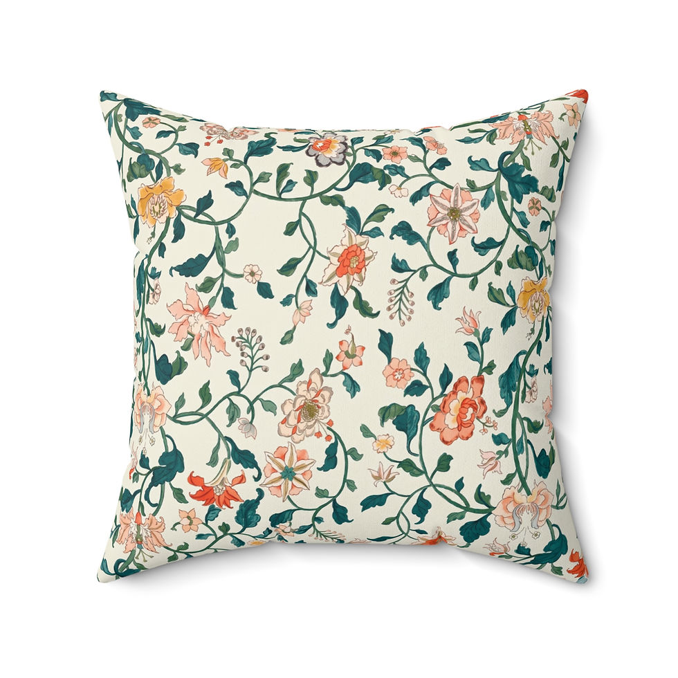 Thumbnail: Nouveau Vine Throw Pillow - Terracotta & Teal