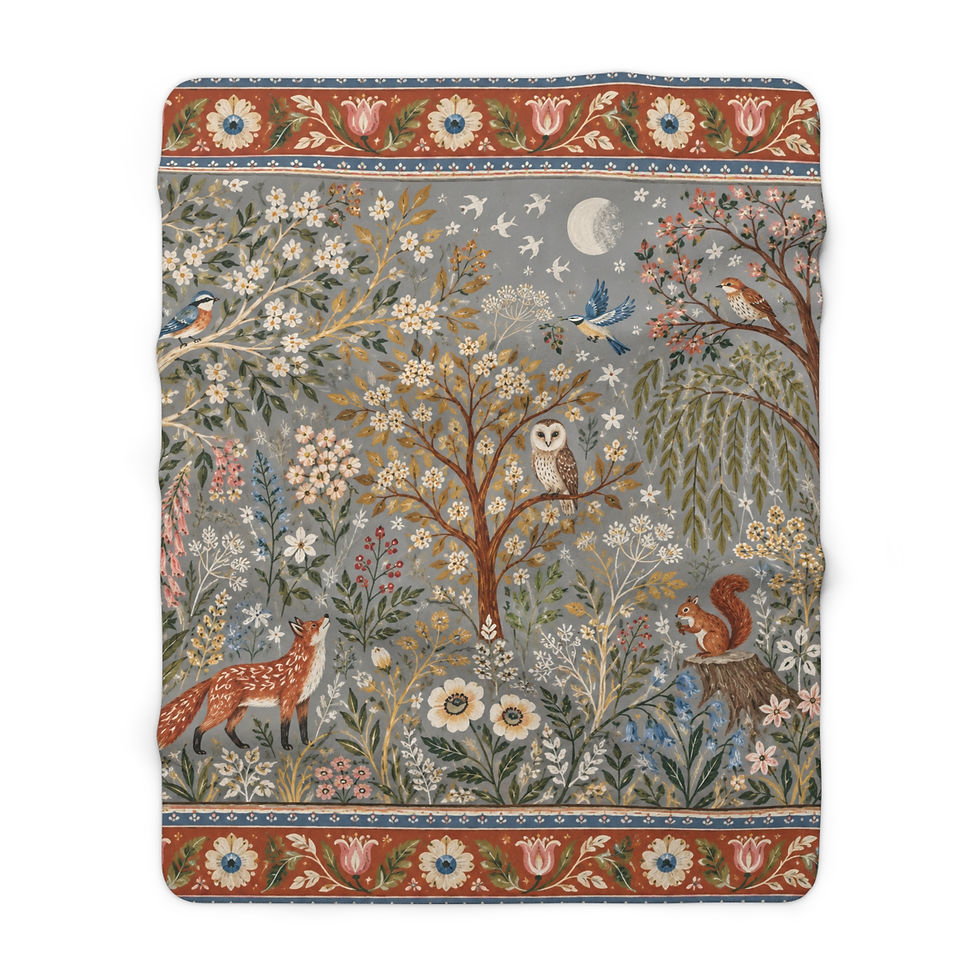 Thumbnail: Moonlit Woodland Sherpa Blanket 