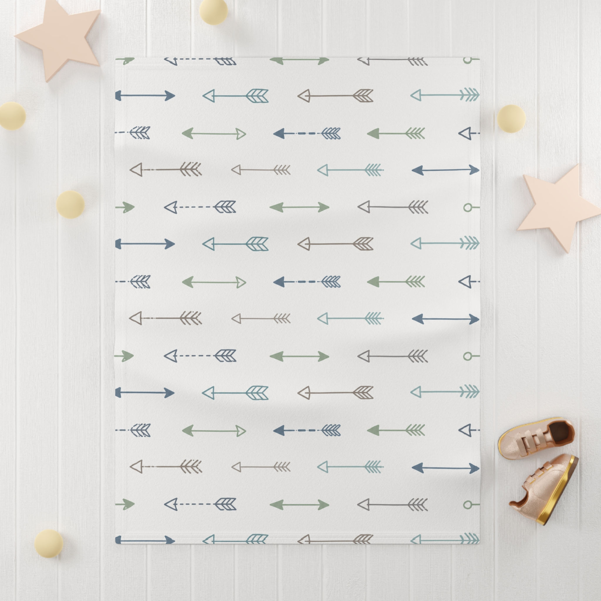 Little Explorer Arrows Baby Fleece Blanket — Blues