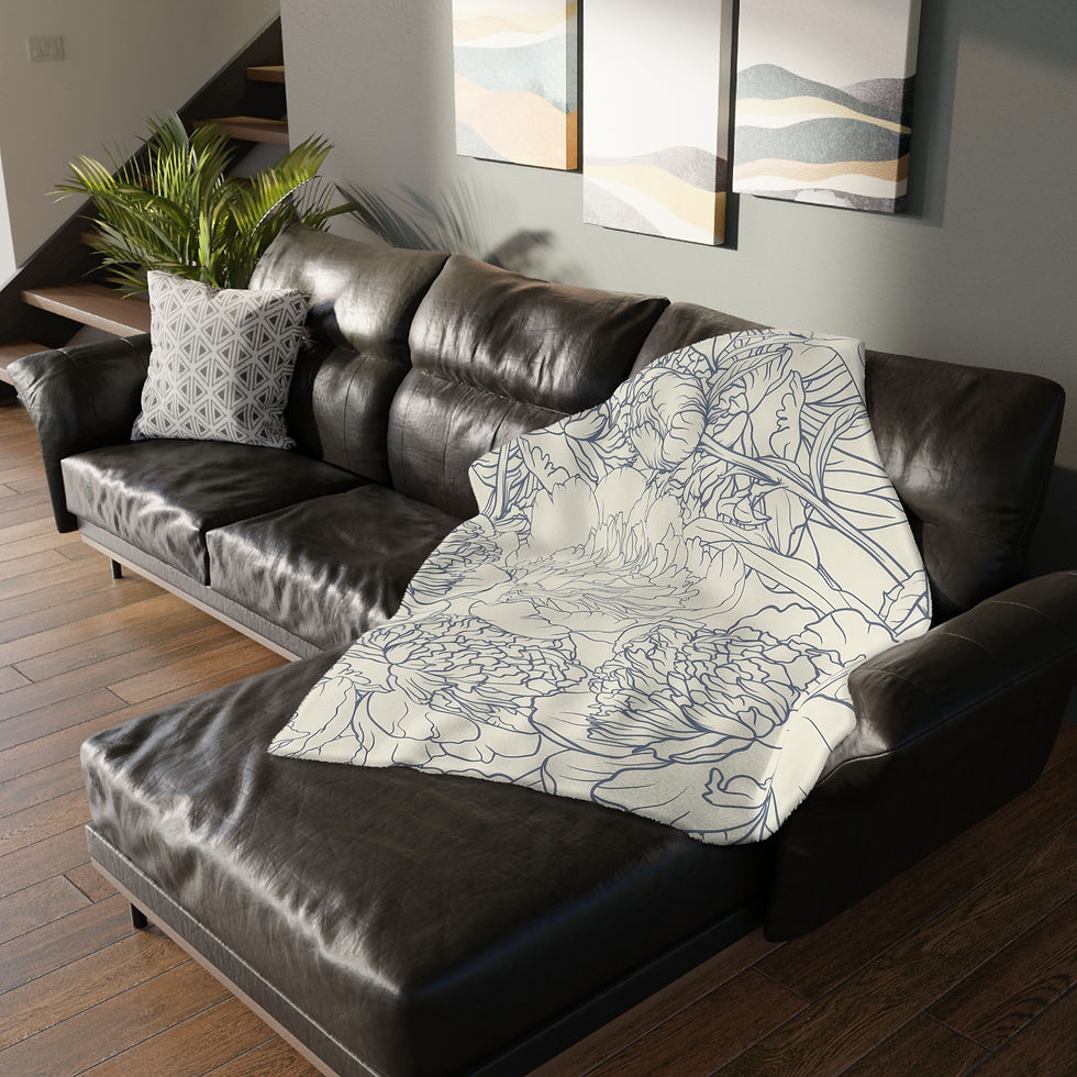 Thumbnail: Soft Peony Petal Velveteen Microfiber Throw