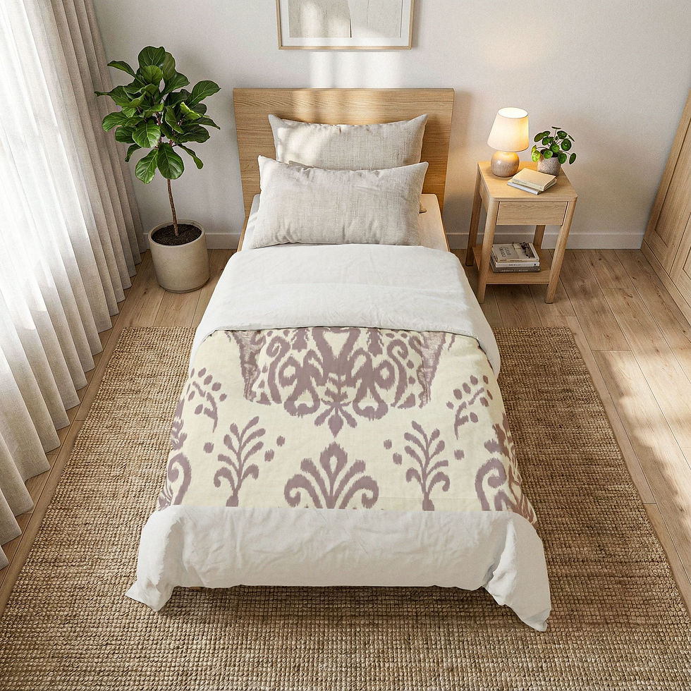 Thumbnail: Artisan Ikat Cotton Comforter - Mauve