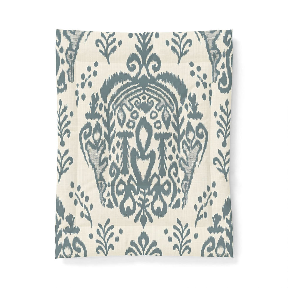 Thumbnail: Artisan Ikat Cotton Comforter - Slate Blue