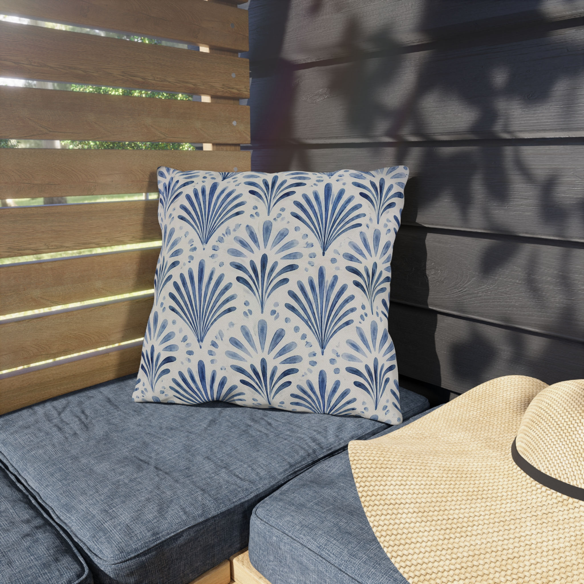 Grecian Oasis Hand-Painted Outdoor Pillow