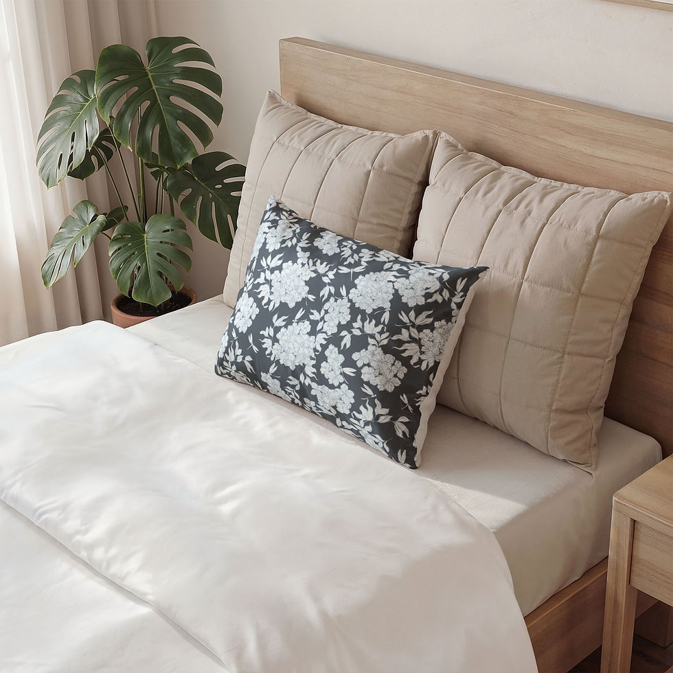 Thumbnail: Enchanted Hydrangea and Dragonfly Cotton Pillow Sham 