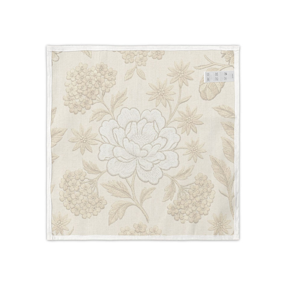 Thumbnail: Vintage Jacobean Floral Napkins (Set of 4) - Cream & White