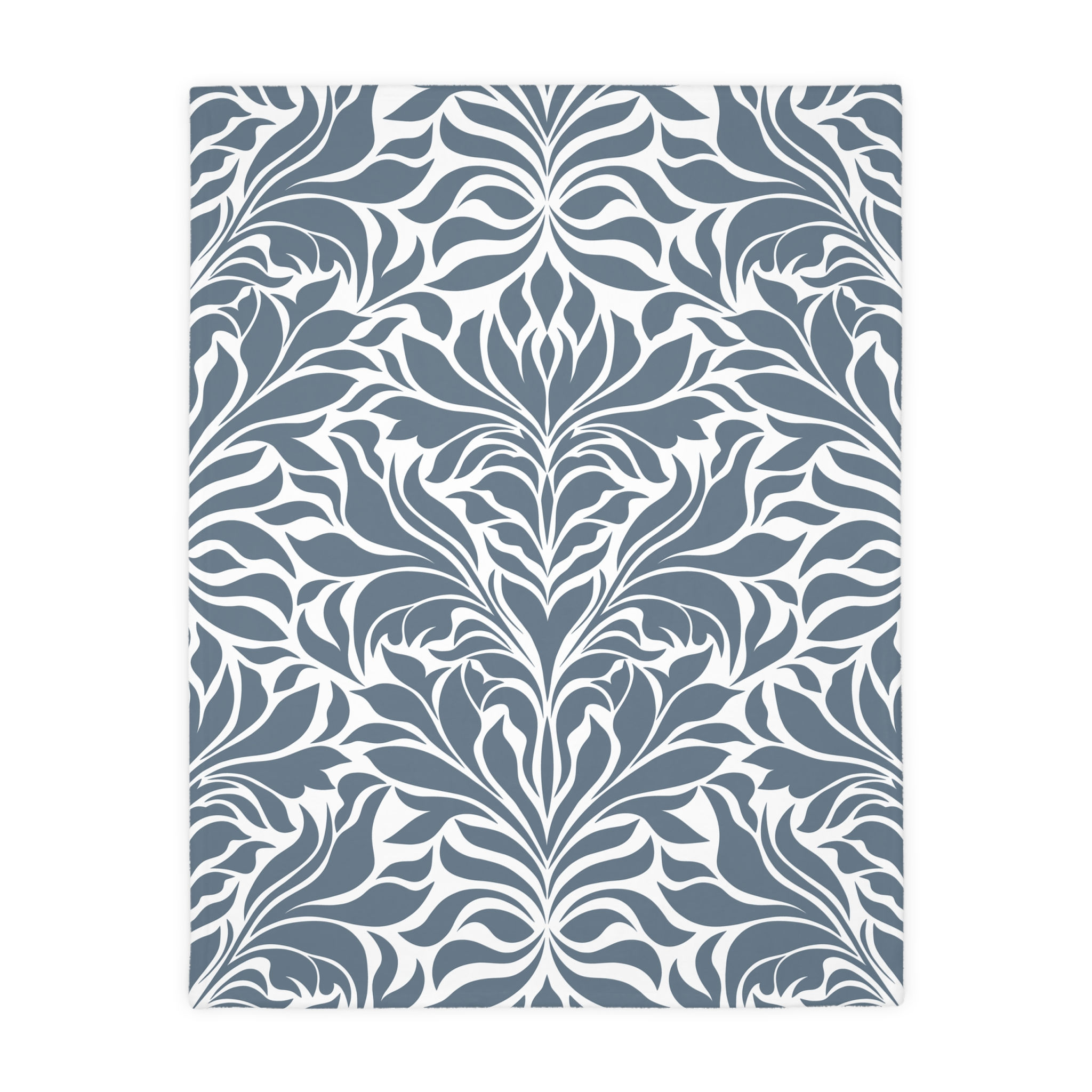 Elegance Damask Velveteen Microfiber Throw - Slate Blue