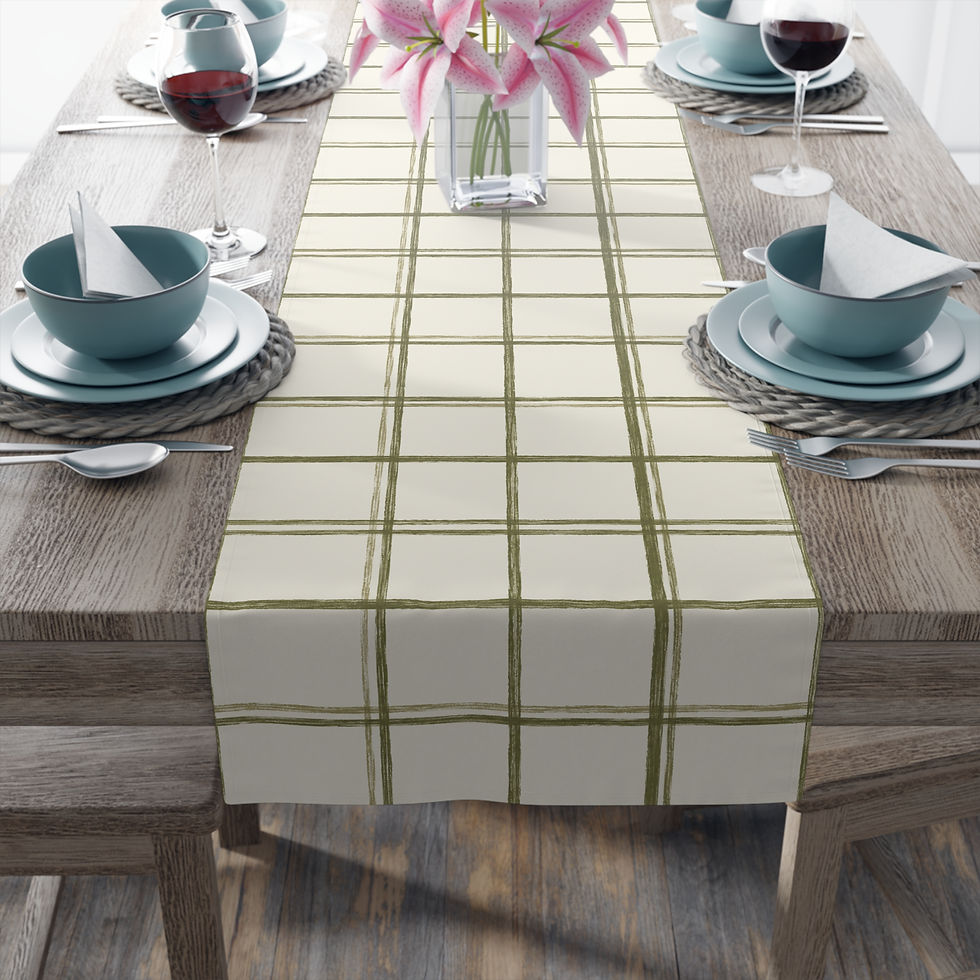 Thumbnail: Olive Windowpane Table Runner