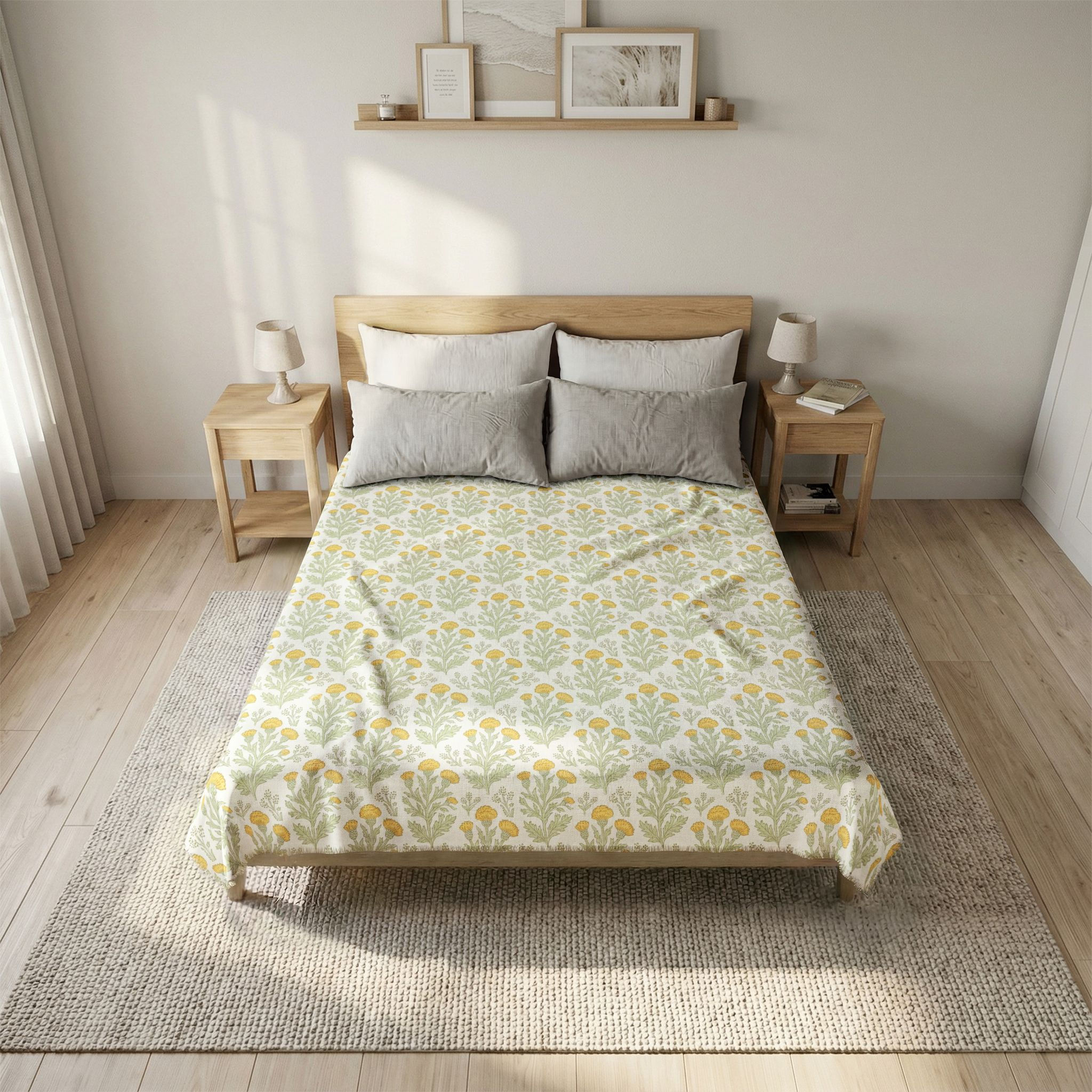 Golden Dandelion Meadow Coverlet