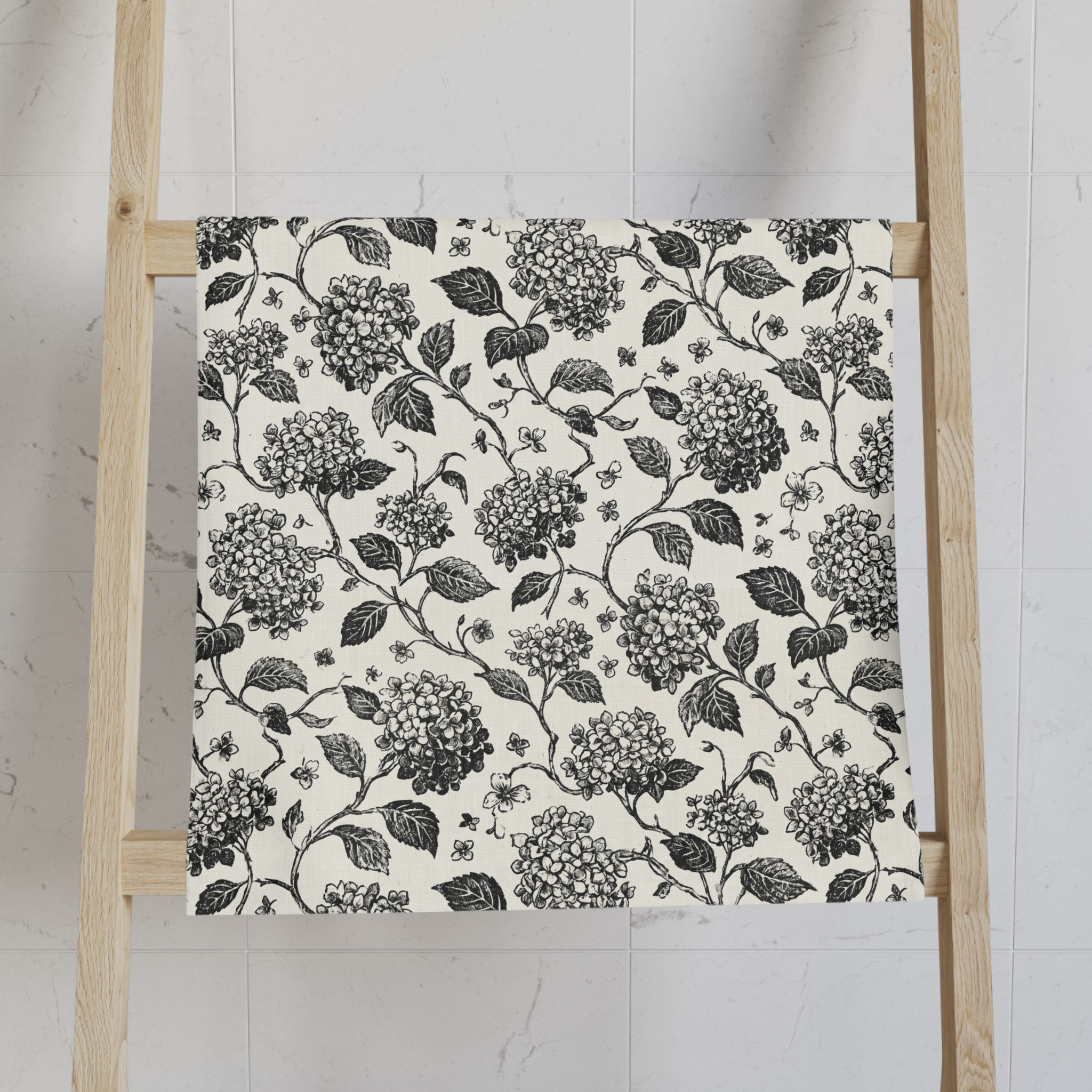 Secret Courtyard Hydrangea Hand Towel