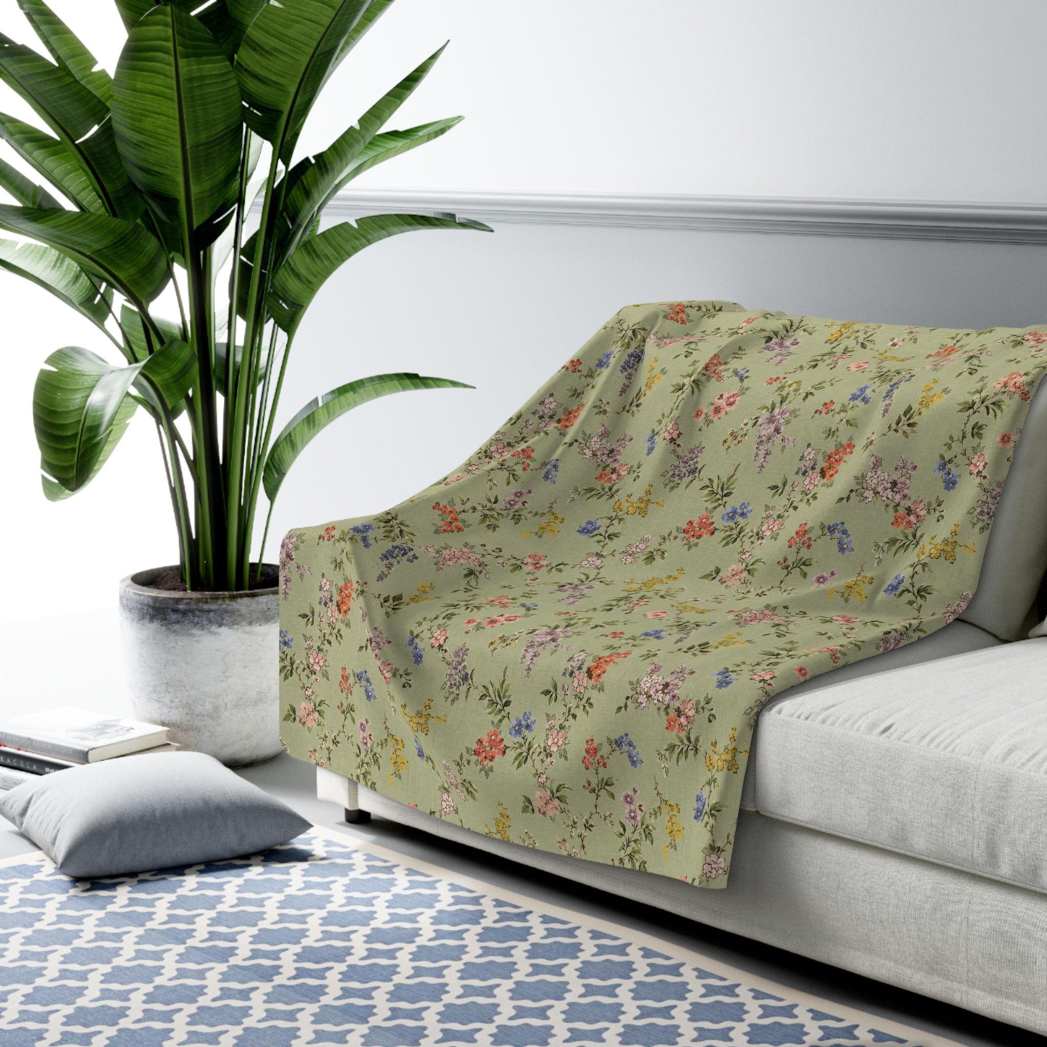 Muted Meadow Reverie Sherpa Fleece Blanket