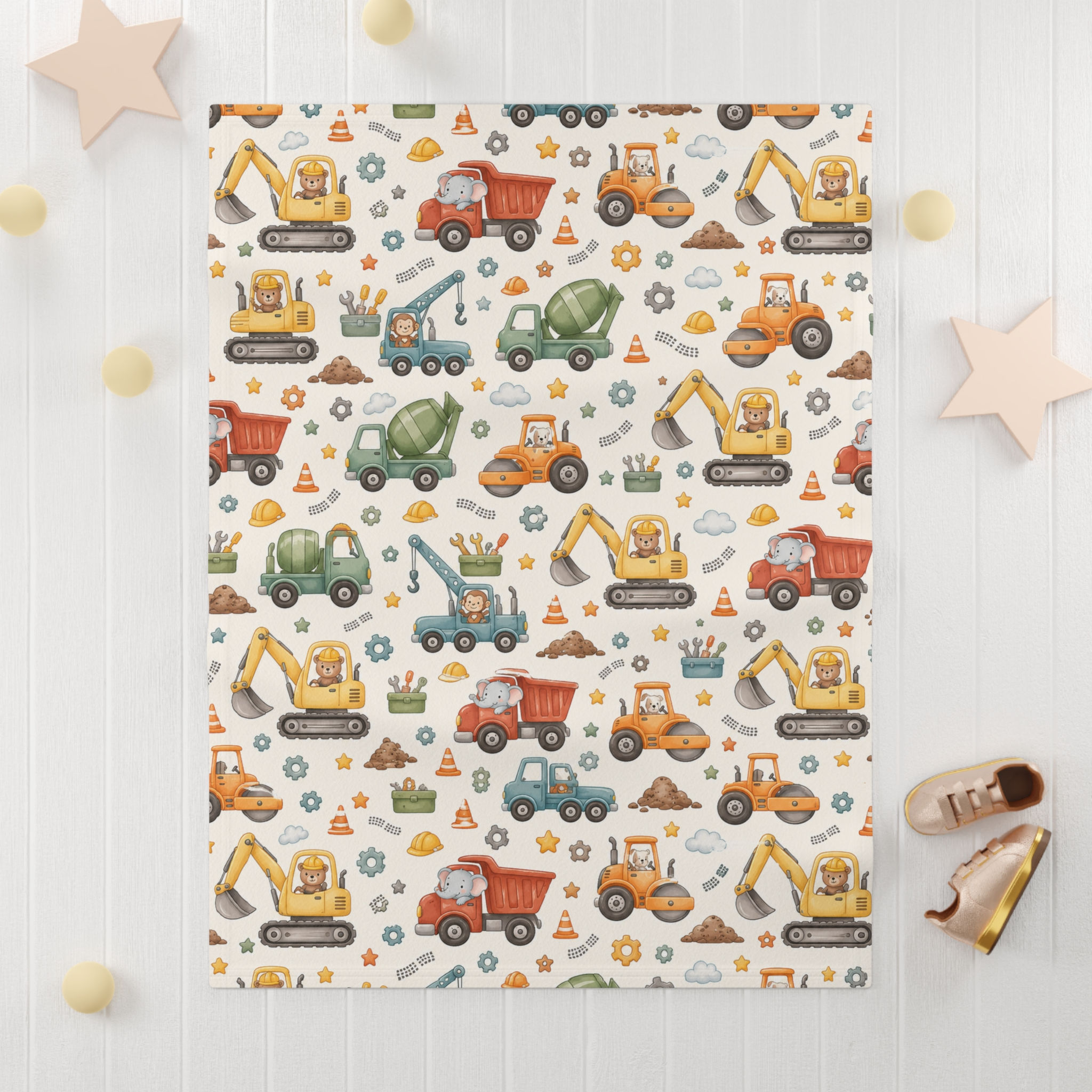 Busy Work Zone Baby Fleece Blanket