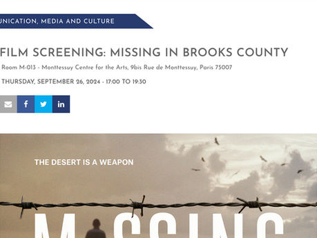 American University of Paris Hosts Screening of Missing in Brooks County