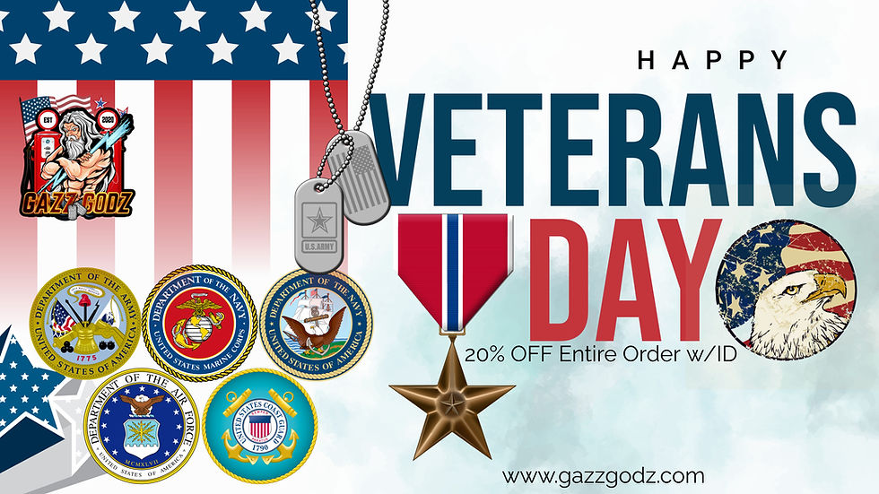We Honor Our Patrons and Staff on Veteran's Day at Gazz Godz in Charlotte