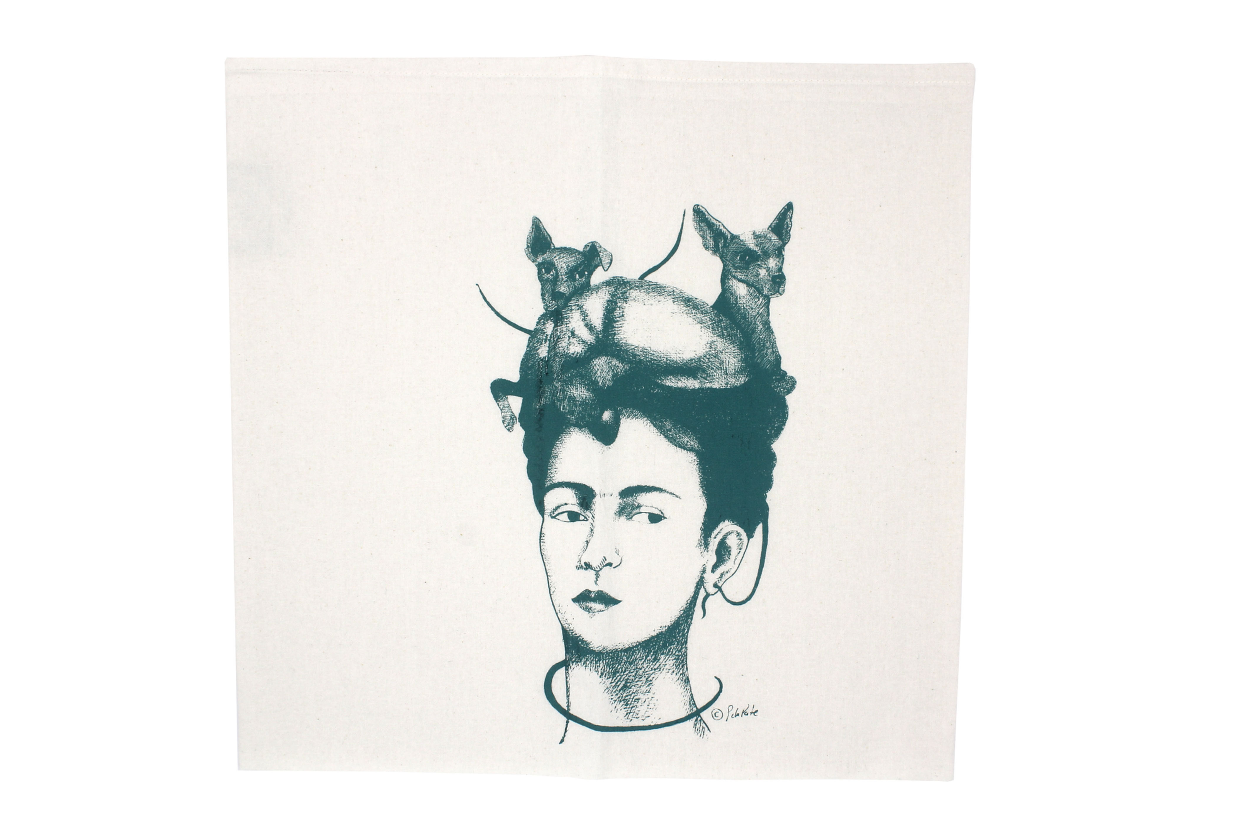 Frida with Dogs Tea Towel