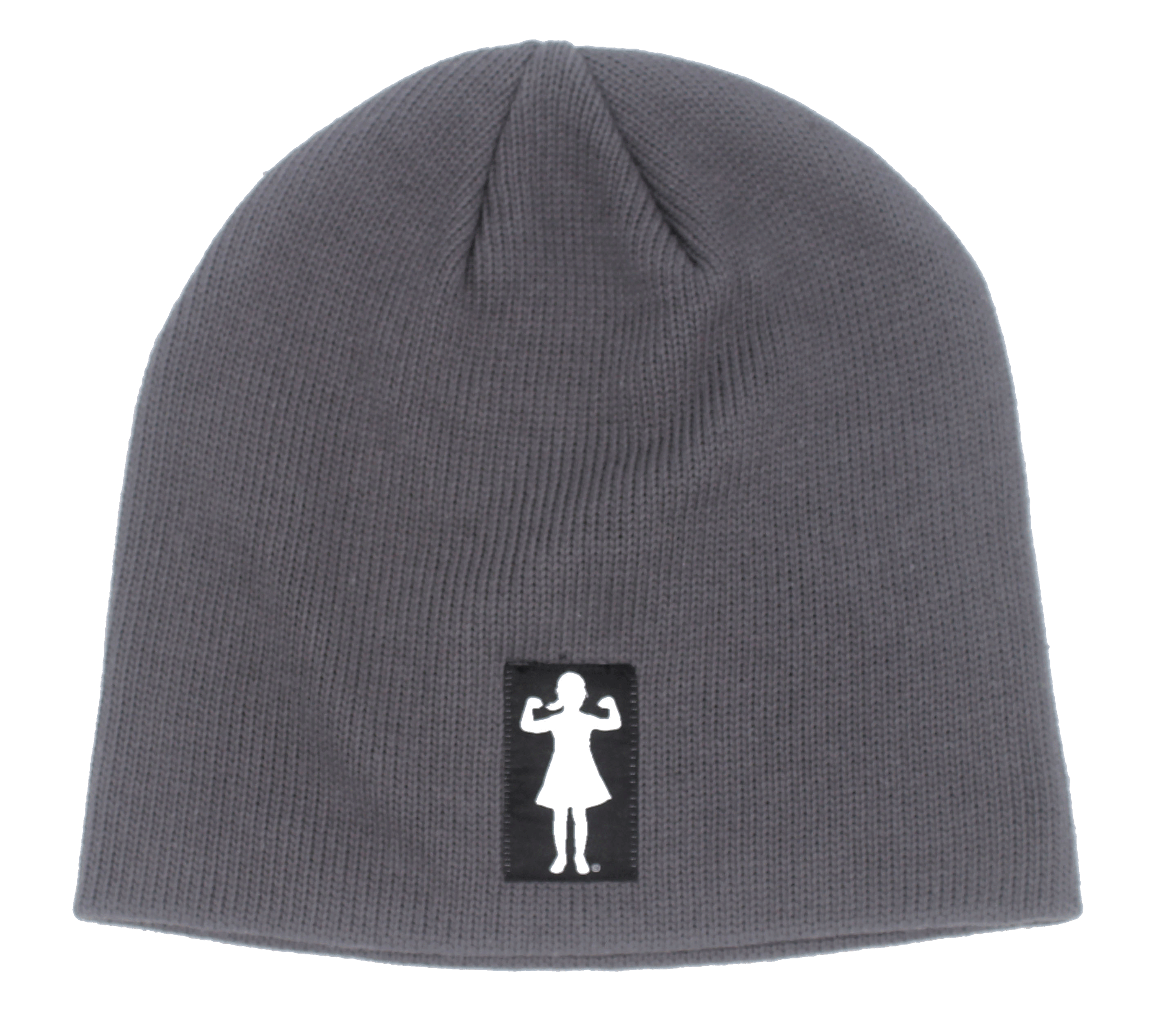 Organic Gray Beanie with Power Girl design