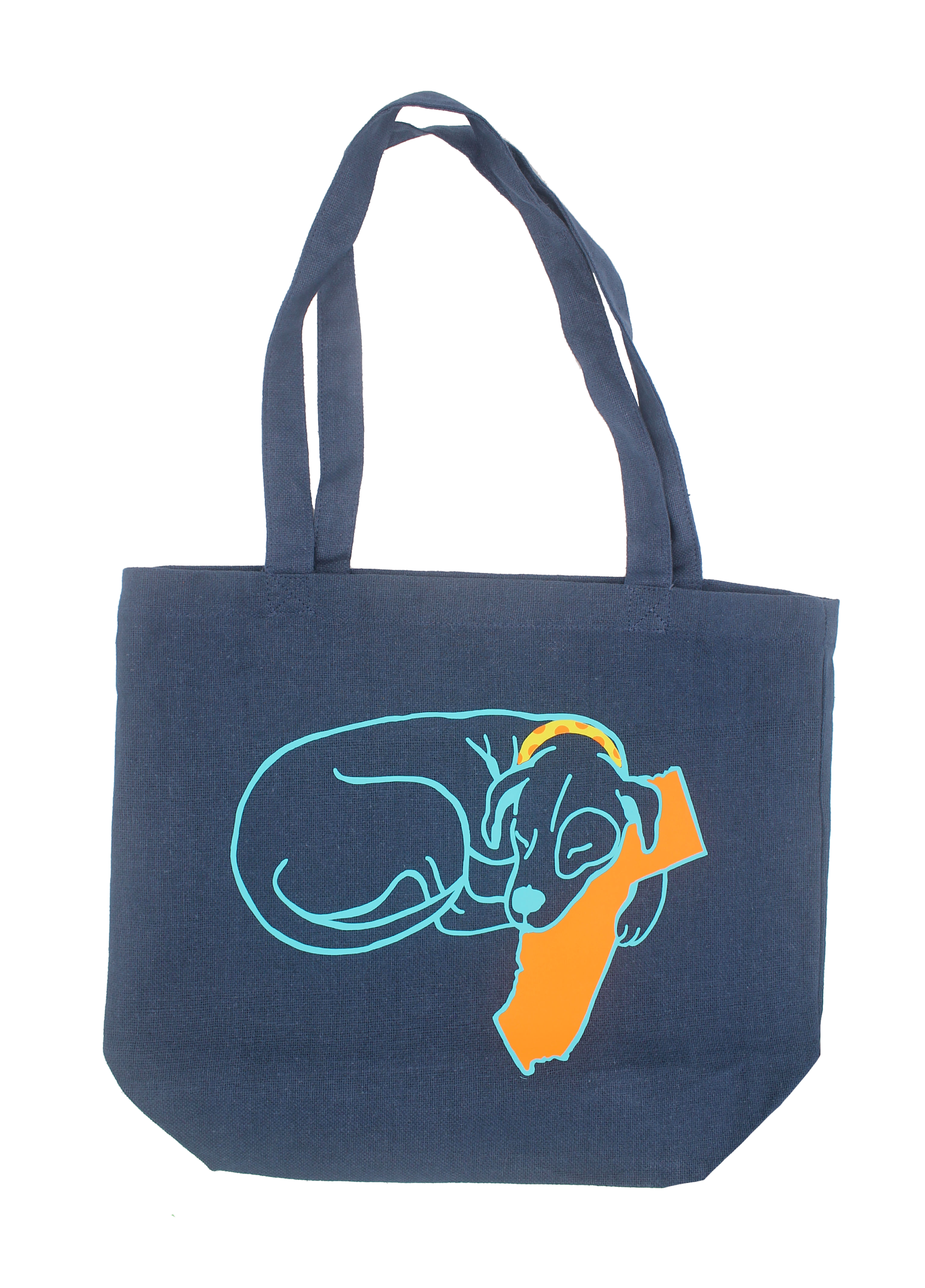 Dog Hugging California Tote, Recycled Cotton