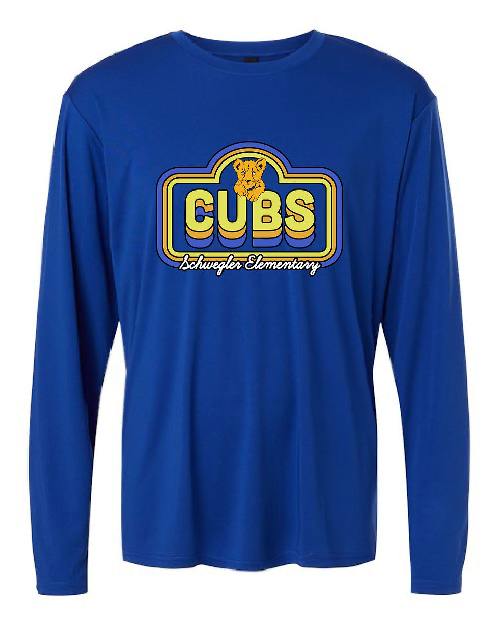 Schwegler Triple Stripe Badge Long Sleeve Drifit Tee