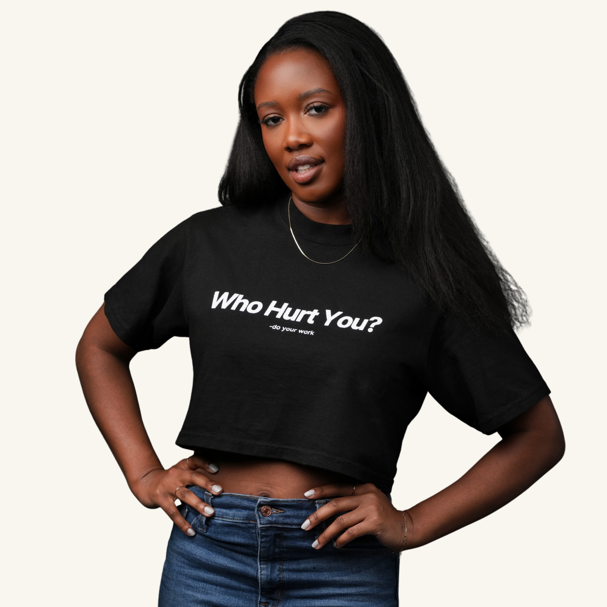 Who Hurt You™ | Crop Top | Black