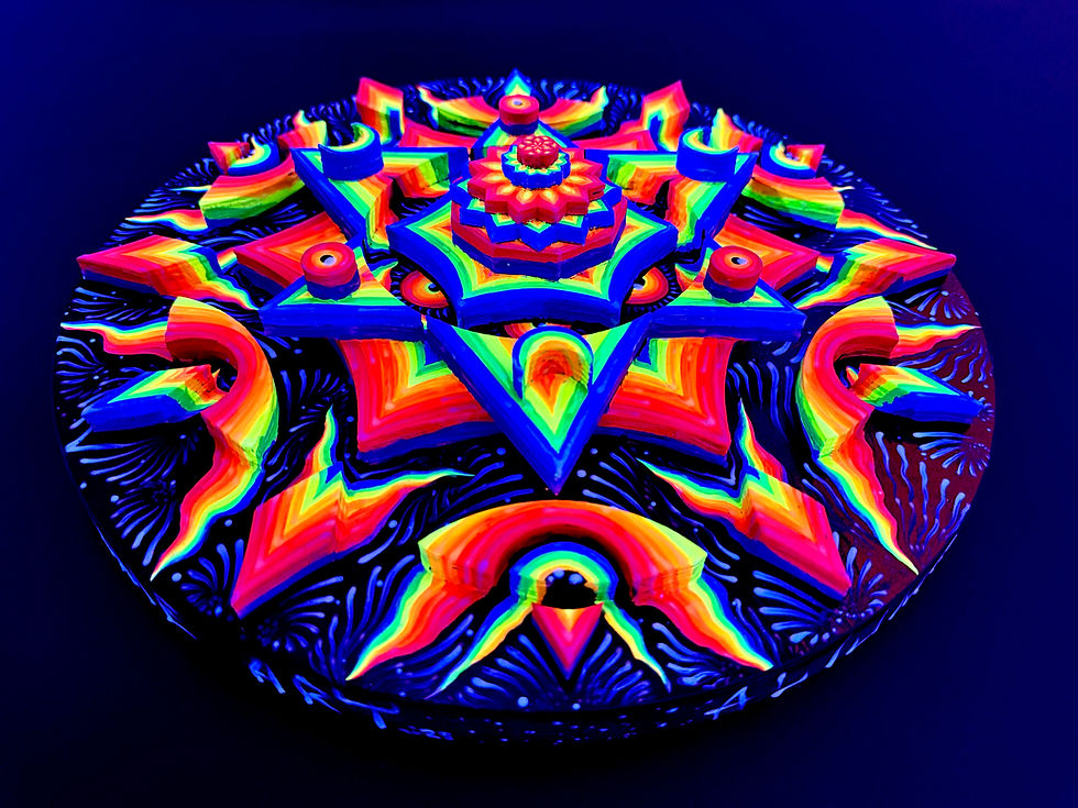 Thumbnail: "ASTRAWHEEL" 3D UV Glow-in-the-Dark Sculpture Painting”