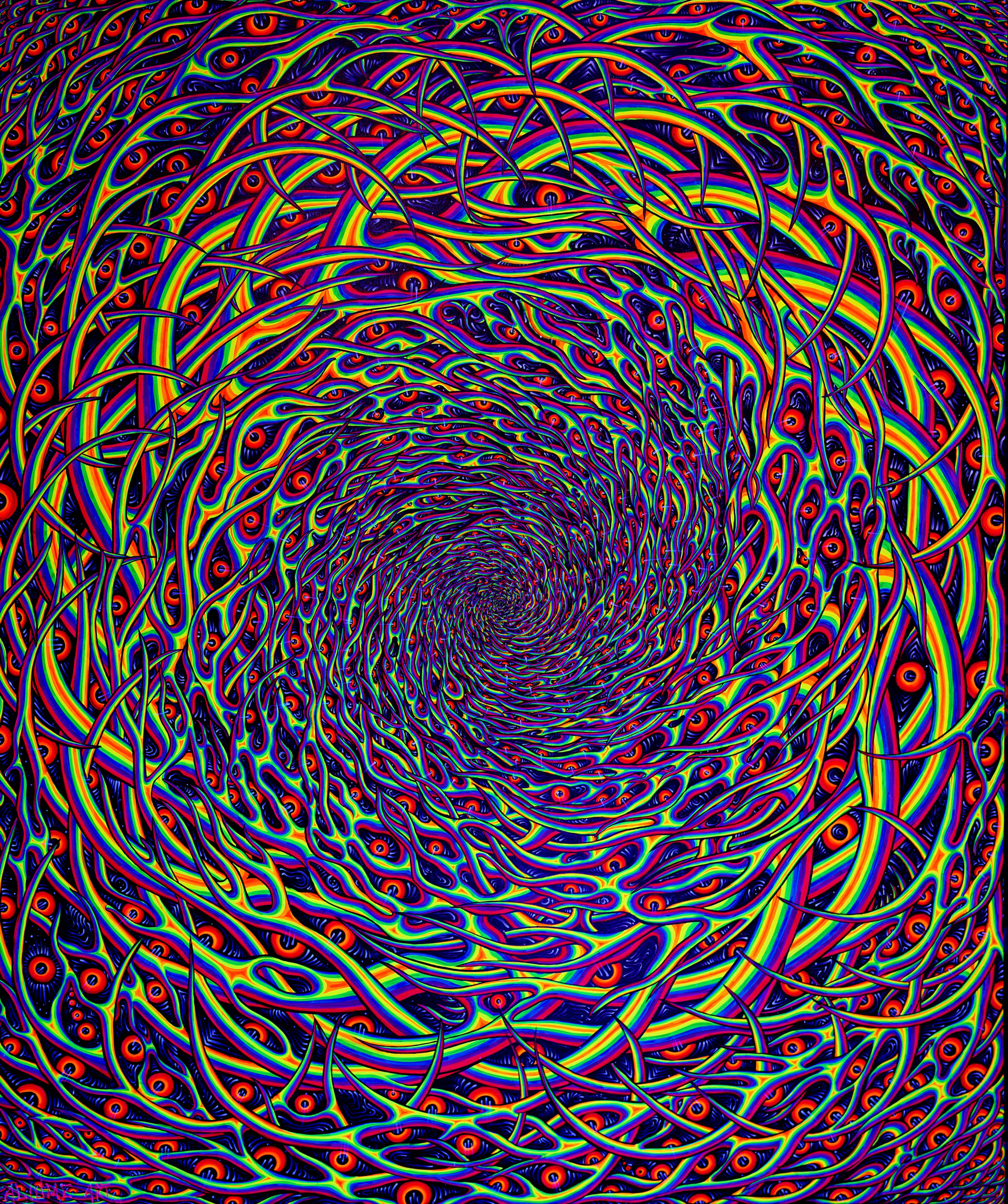 'AETHERION" Matte Blacklight UV Tapestry | Glows Under UV Light