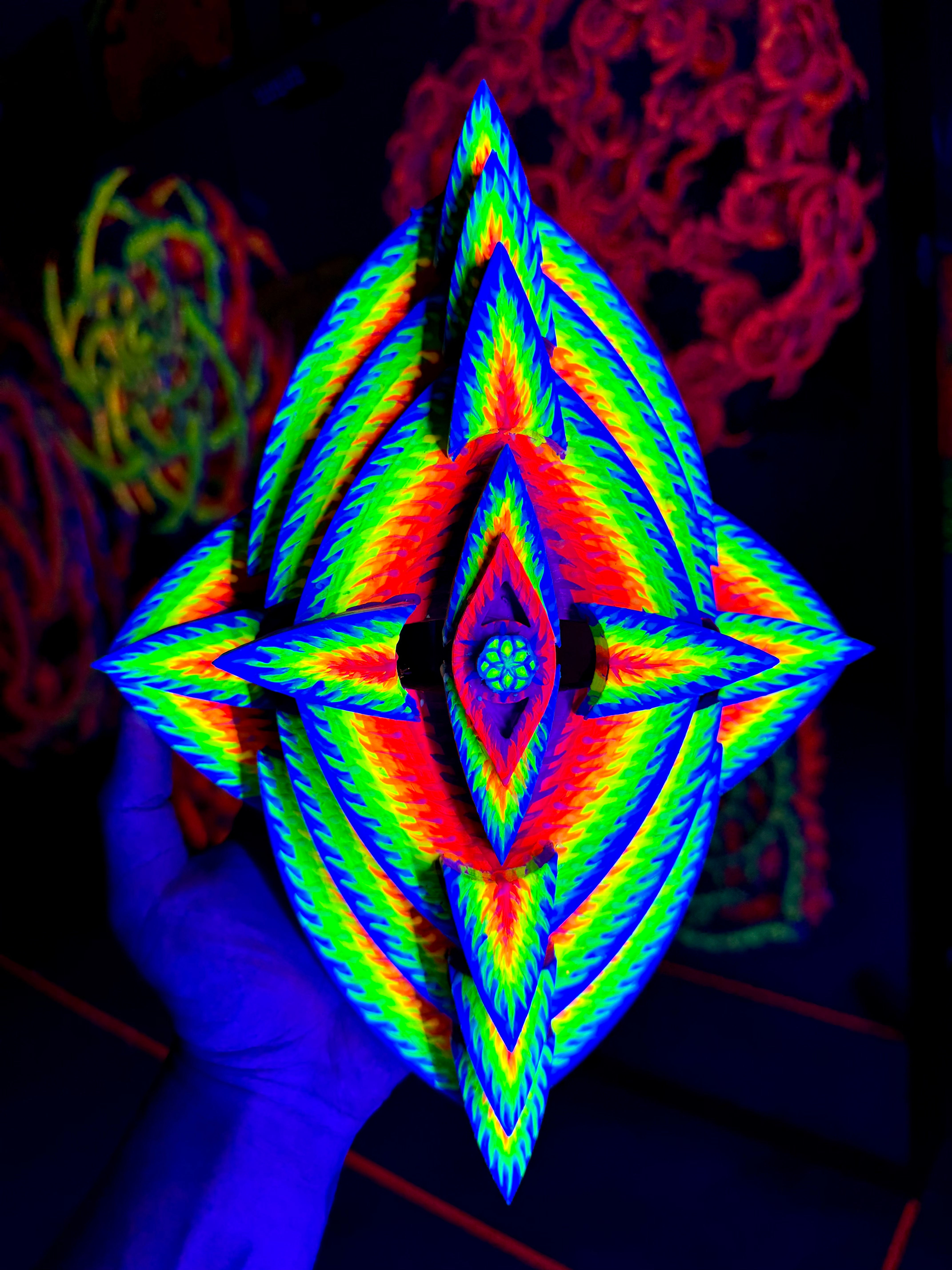 "PATHFINDER" 3D UV Glow-in-the-Dark Sculpture Painting”