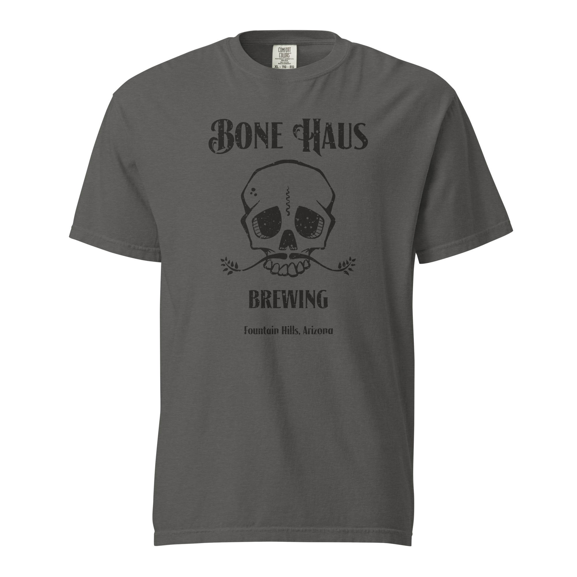 Bone Haus Tonal Skull Heavyweight Tee in Pepper