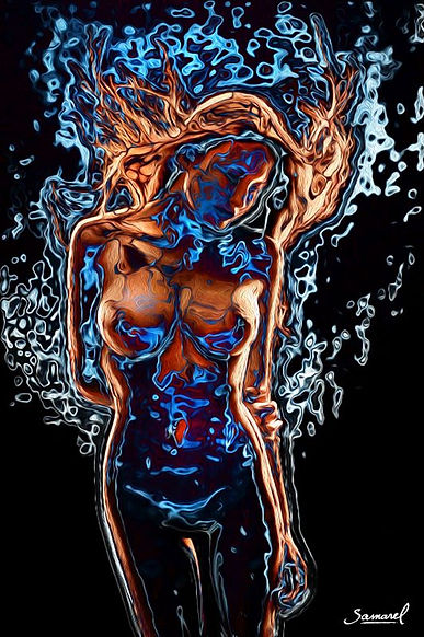 Semi abstract female nude art