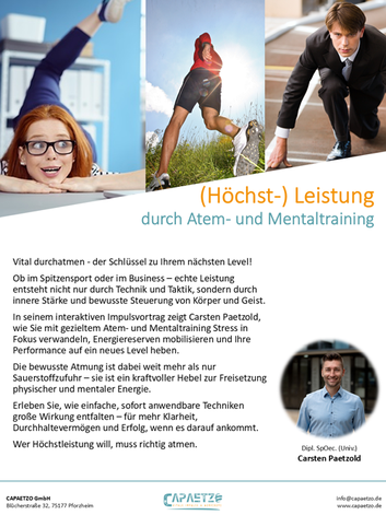 Leistung durch Atemtraining und Mentaltraining
