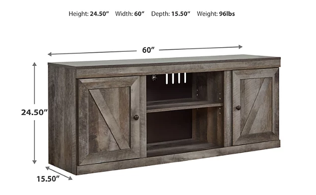 Thumbnail: Wynnlow 2 Door 60" TV Stand with Open Center Shelving