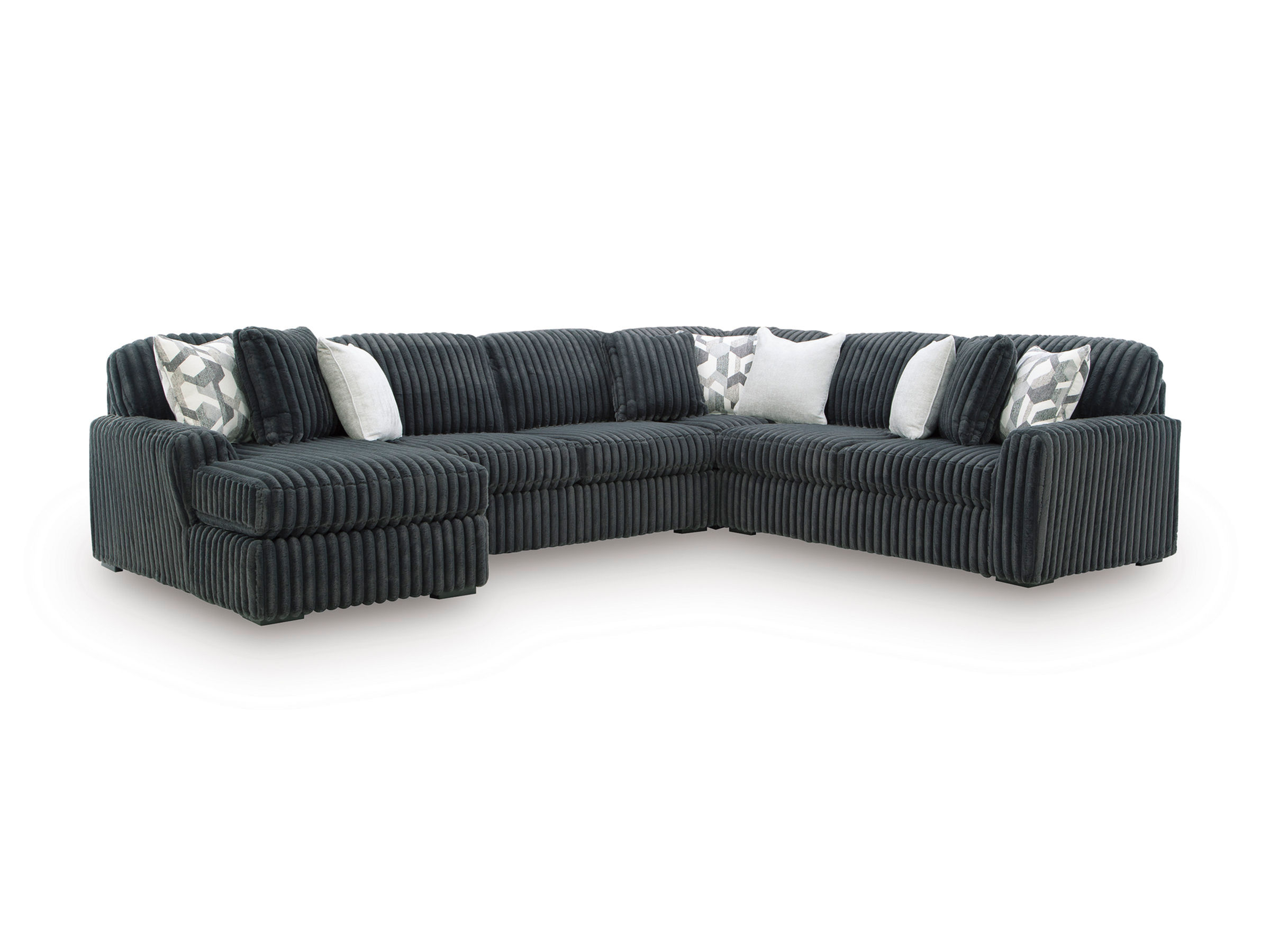 Midnight-Madness 4-Piece Sectional with Chaise - Gunmetal