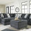 Thumbnail: Midnight-Madness 5-Piece Modular Sectional with Chaise - Gunmetal