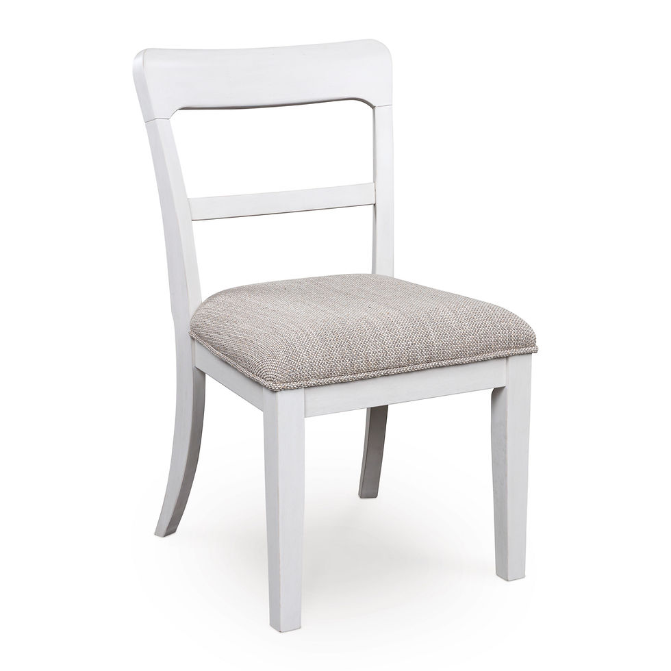 Thumbnail: Chadworth Circular Dining Table and 4 Chairs - White Upholstered Chairs
