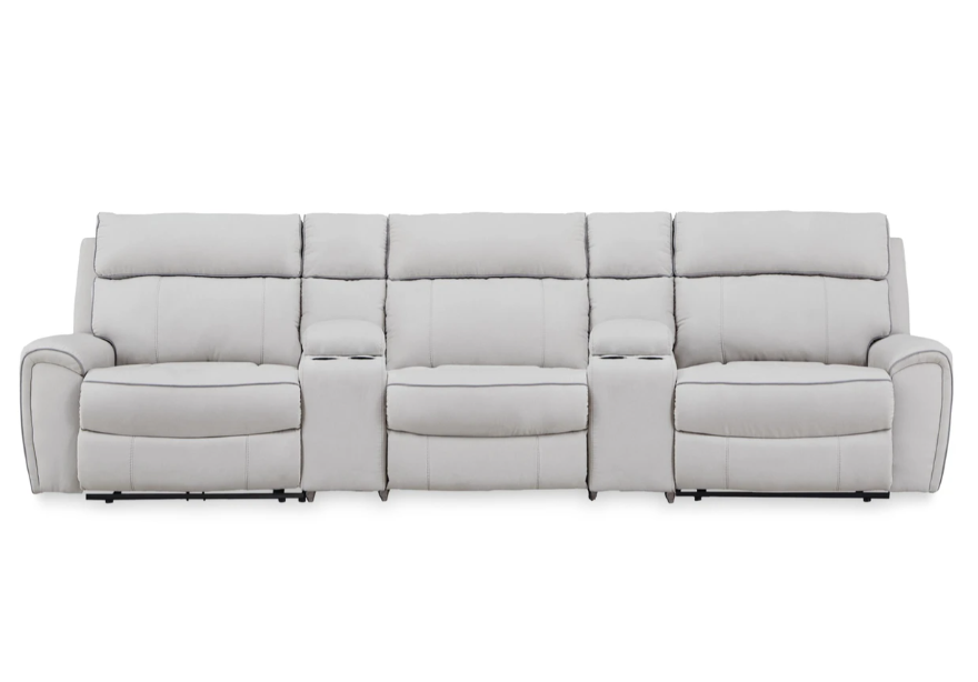 Grafton Pike Social Pointe 5-Piece Power Reclining Sectional with Consoles