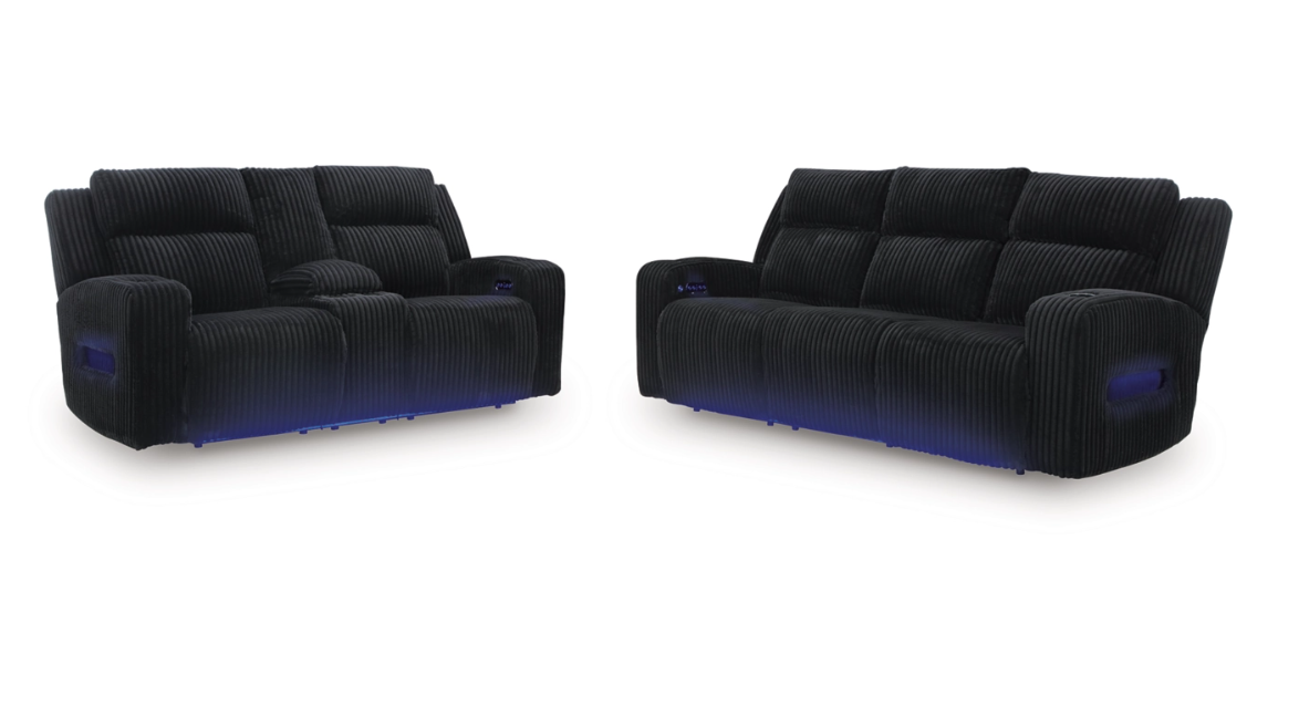 Forest Lake Sofa and Loveseat - Black