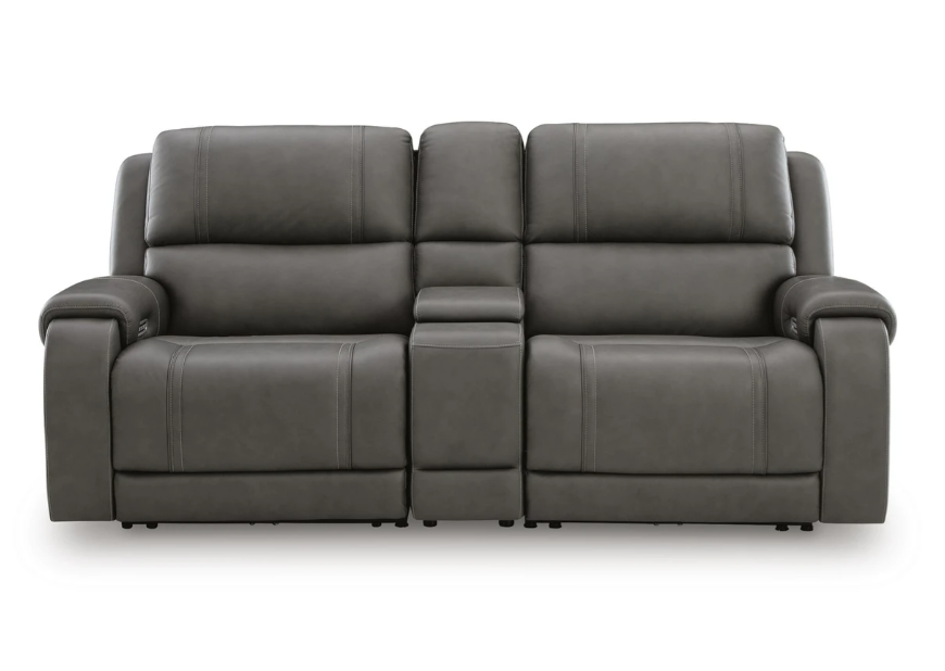 5Z - Harrenhurst Pittson 3-Piece Power Reclining Sectional Loveseat with Console