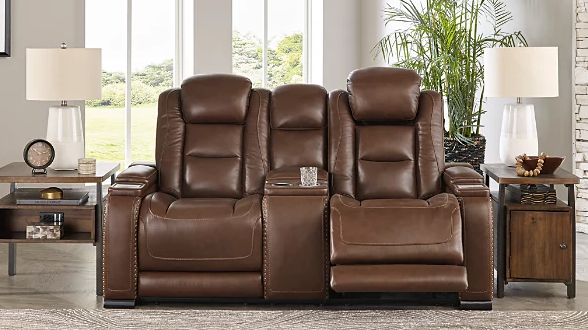 Thumbnail: The Man-Den Triple Power Reclining Loveseat with Console