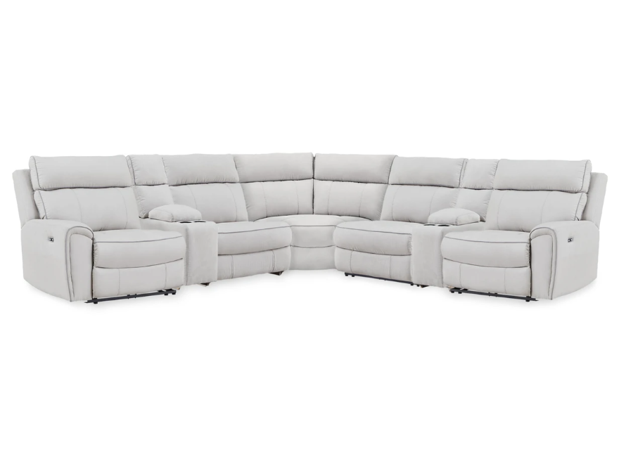Grafton Pike Social Pointe 7-Piece Reclining Sectional with Storage Consoles