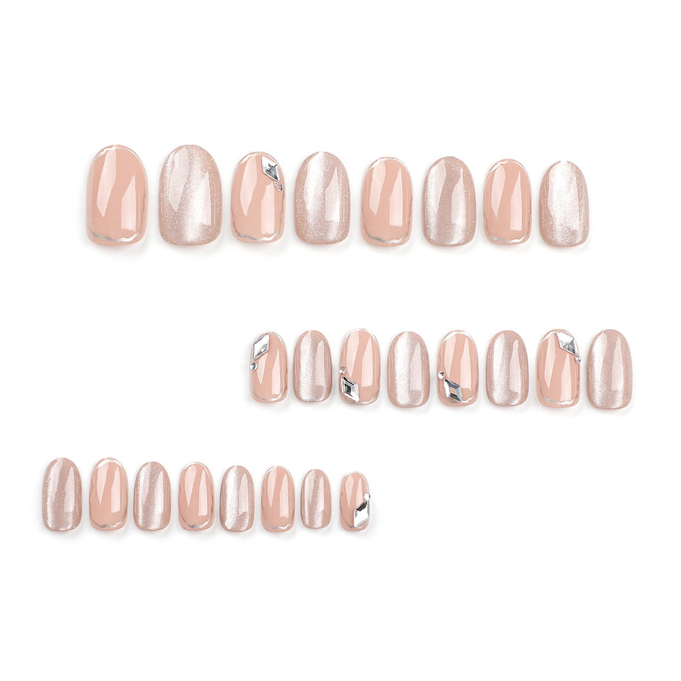 Thumbnail: Squared oval cat eye press-on Nails