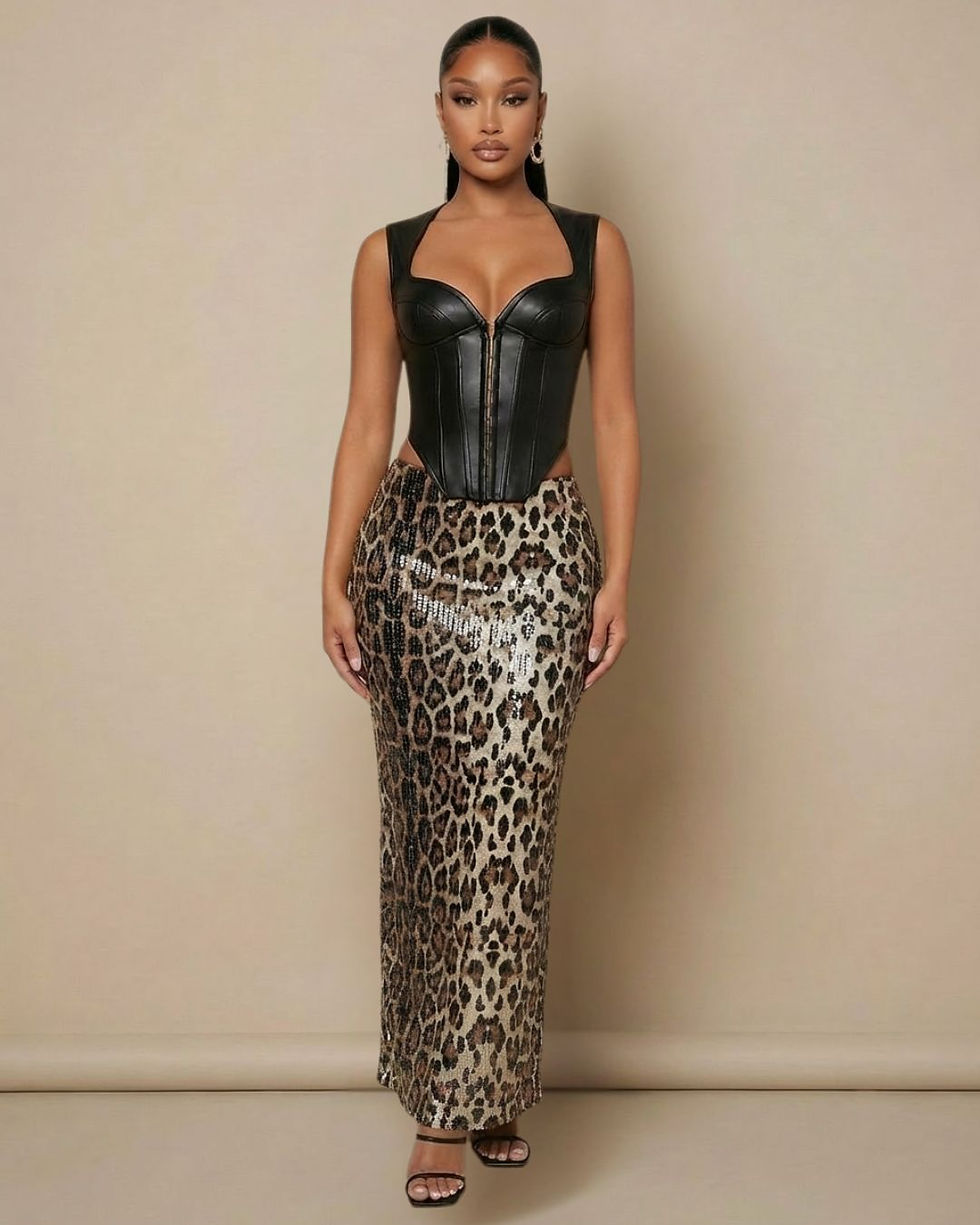 Miniature : Jupe Luna – Maxi Paillettes Stretch Soirée