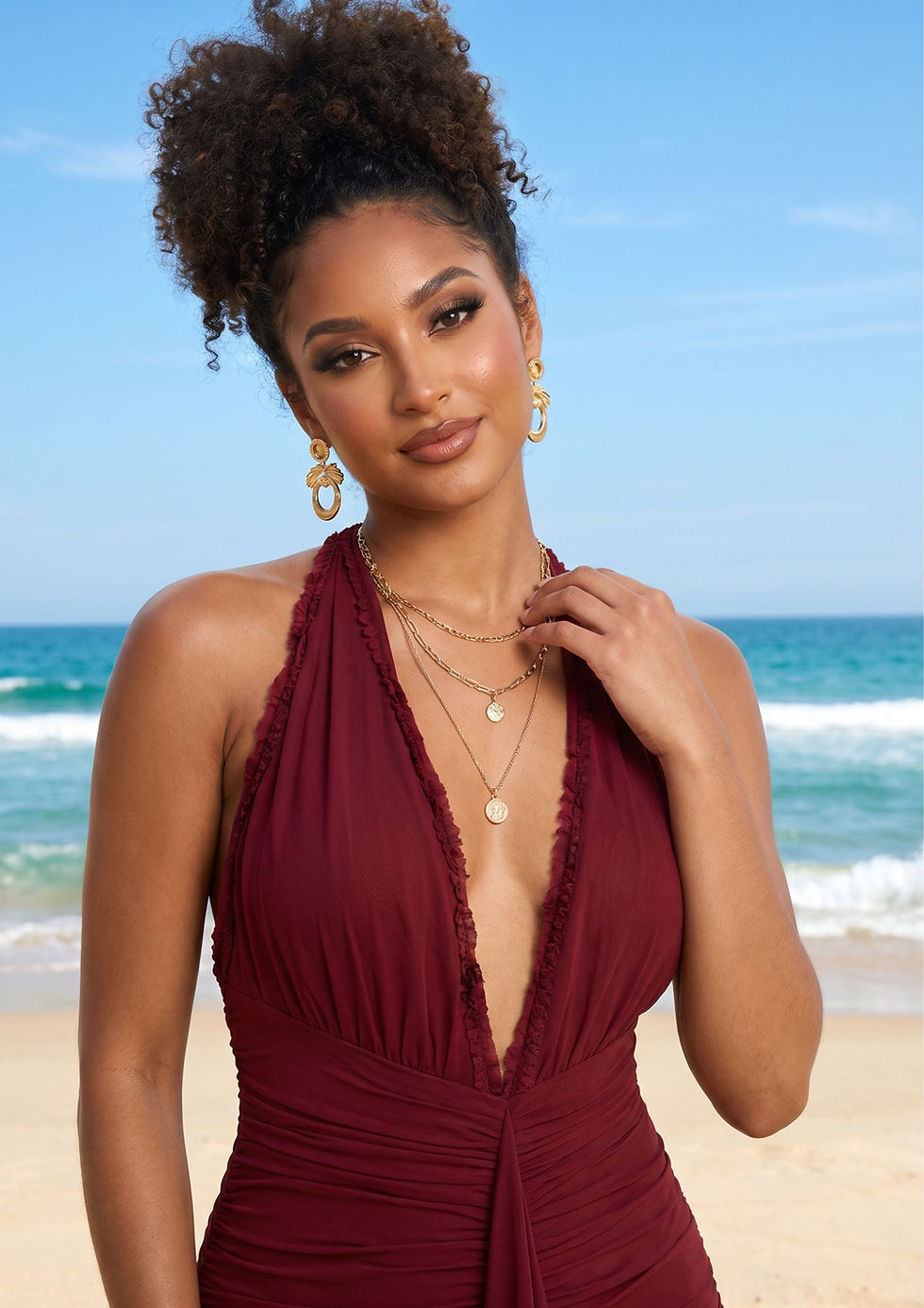 Miniature : Robe Naomie – longue dos-nu tulle volants  | ORBMF