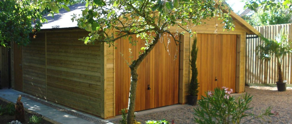 double garage in timber
