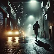 A thrilling scene set in a dark