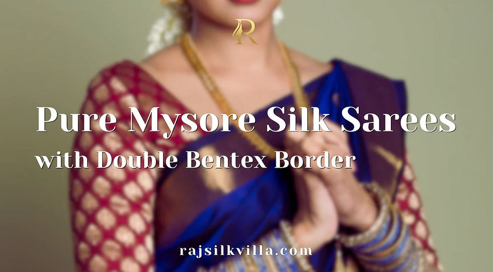 Pure Mysore Silk Sarees with Double Bentex Border