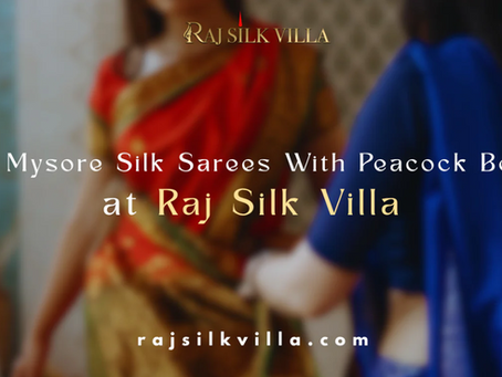 Pure Mysore Silk Sarees With Peacock Border at Raj Silk Villa
