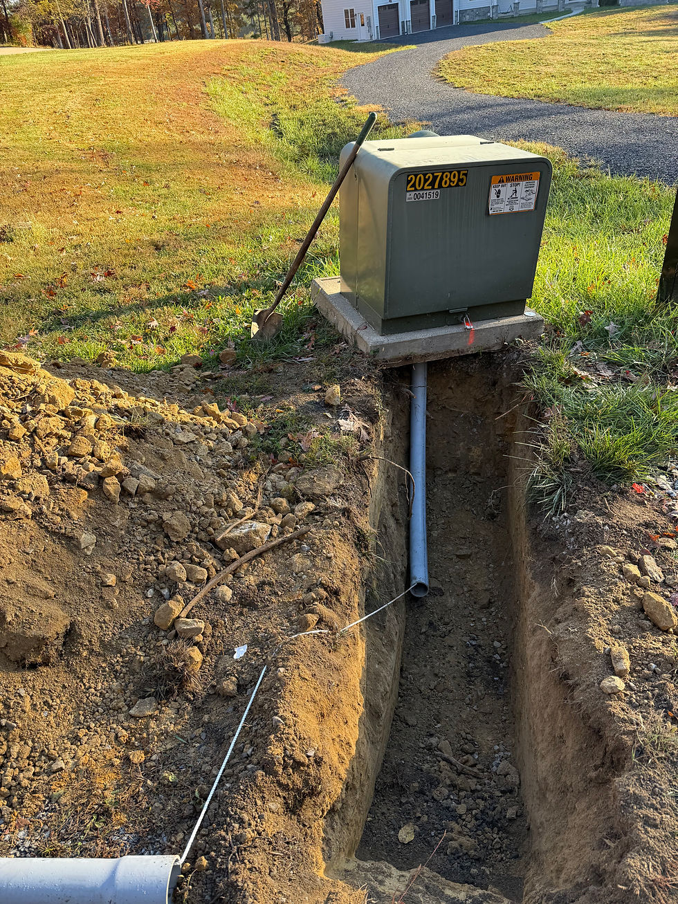 Ditching and drainage excavation improving water flow